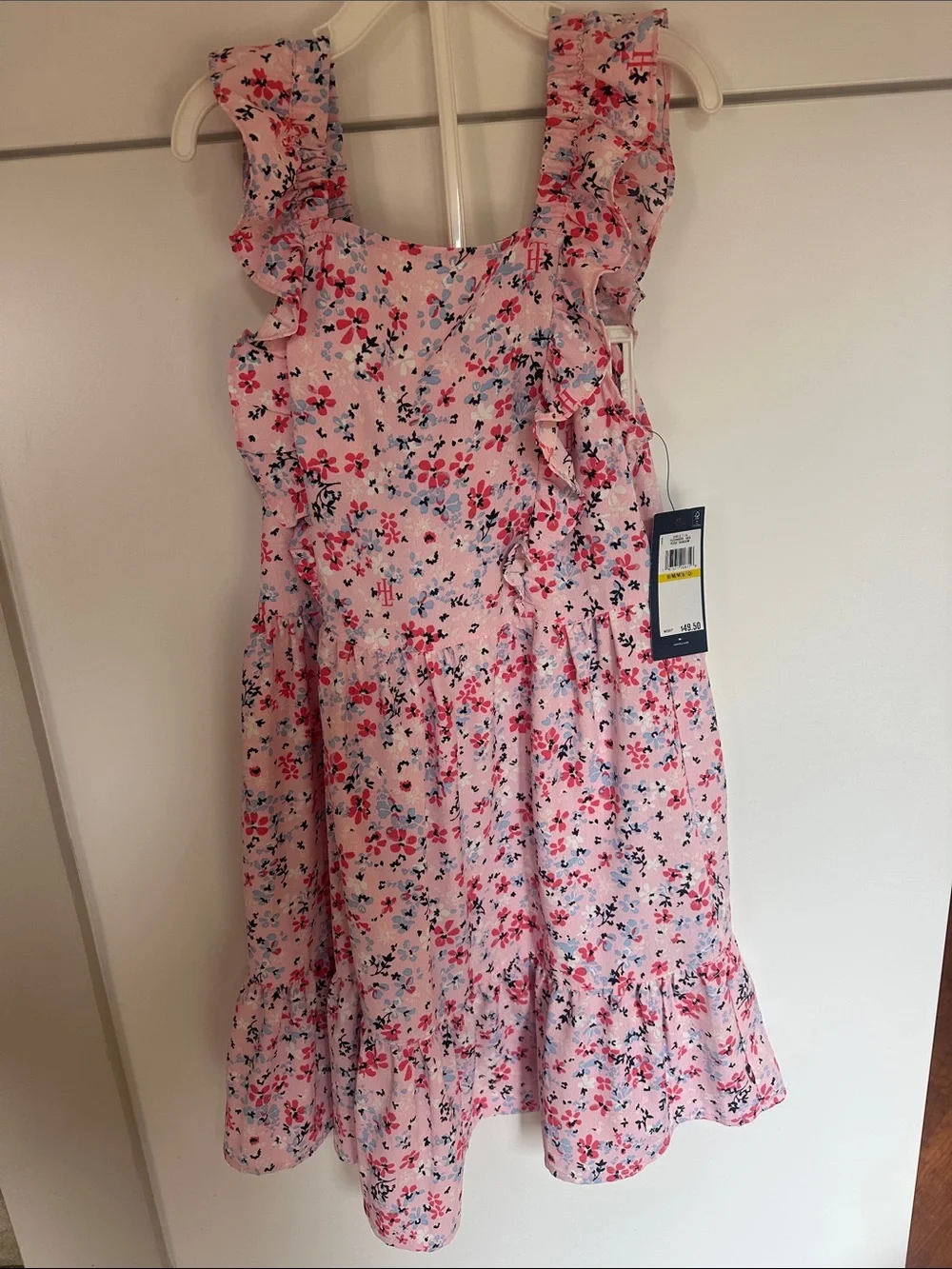 Tommy Hilfiger Girls Pink Floral Ruffle Sundress